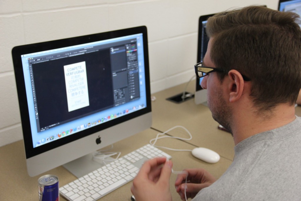 Butler Art + Design Student Josh Gaal working on his GameSalad project