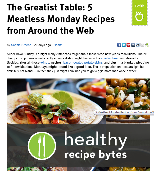 Greatist Meatless Monday