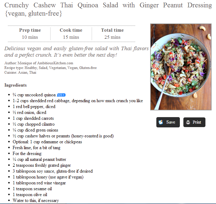 crunchy thai quinoa salad