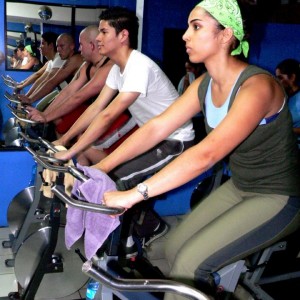 A typical spinning class
