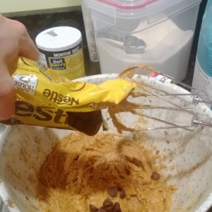 Add in the chocolate chips or some other mix-in.