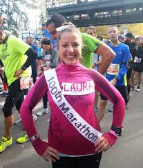 Laura on her 100th marathon!