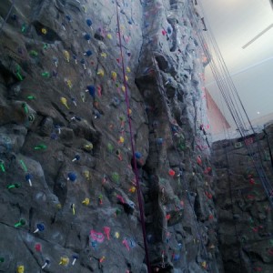 Rock climbing wall!  Wish we had the chance to go up!  