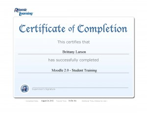 Atomic Learning Certificate of Completion