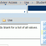 Main menu breadcrumb path to the Student Study List showing the BU Campus Solutions folder expanded with submenus visible to allow access to the Register My Vehicle link