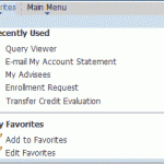 Favorites quick menu extended with the Recently Used items displayed
