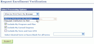 Request enrollment verification screen