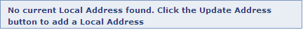 No current local address found.