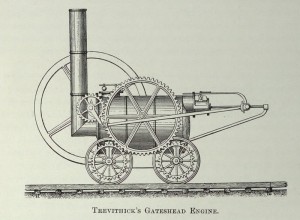 Trevithick's Locomotiveby Wikimedia, used under 