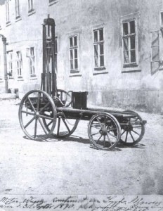 The First Marcus Car Propelled by Gasolineby Wikimedia, used under 