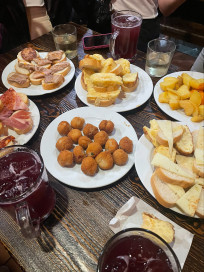 A full table of Spanish foods