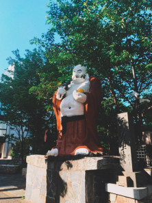Happy Buddha in Joshin-ji Temple in Tokyo, Japan. 
