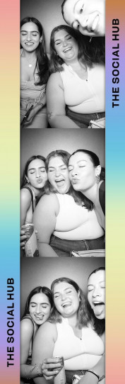 Photo booth strip of Paige and friends
