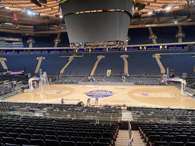 An empty Madison Square Garden just after the Big East Tournament cancelation.